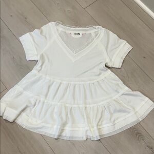 NWOT Free People Intimately White Short Sleeve Peplum Top SZ XS